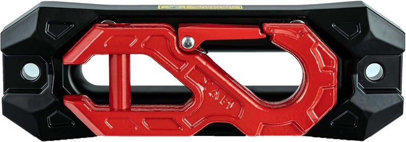 SINOKING Winch Fairlead with Tow Hook, Aluminum Hawse Fairlead with Grade 80 Forged Steel Winch Hook, 45000lb Break Strength Winch Fairlead Hook Set for Off-Road Vehicle Recovery, Black and Red - Image 1